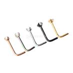 Yahoo! Yahoo!ショッピング(ヤフー ショッピング)ステンレス クリスタル ボディピアス 20G 鼻ピアス スクリュー 5個売り