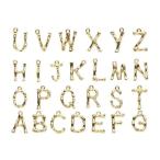 26アルファベットチャームペンダントビーズキーホルダーDIY用のクリエイティブな金メッキジュエリークラフトDIY