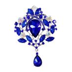 ラインストーン ブローチ ジュエリー ファッション 装飾ピン スカート シャツ カーディガン用 ブルー