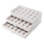 ジュエリーオーガナイザーボックス ブレスレット イヤリング リング用 モダンジュエリー収納ボックス ベージュ