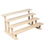 木製ディスプレイライザー 段付き香水オーガナイザー ジュエリー フィギュア コレクターアイテム用 4段 40cm