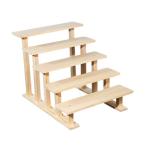 木製ディスプレイライザー 段付き香水オーガナイザー ジュエリーフィギュア コレクターアイテム用 5段 20cm