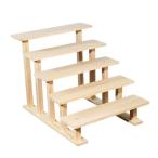 木製ディスプレイライザー 段付き香水オーガナイザー ジュエリーフィギュア コレクターアイテム用 5段 30cm