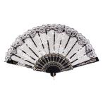 Yahoo! Yahoo!ショッピング(ヤフー ショッピング)レース バラ 花 扇子 手のファン 女性 ダンス/パーティー/仮装道具 装飾 全9色 - ブラック