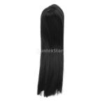 ノーブランド品  BJD SD 人形用 黒 長い ストレート 髪 かつら ヘアピース アクセサリー 全3サイズ - Nero, 1/3