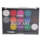 フェイス＆ボディ 絵画 顔料 顔の塗料 フェイスペイントパレットセット 15色入り