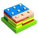 Yahoo! Yahoo!ショッピング(ヤフー ショッピング)木製ジオメトリブロックパズルソートスタックモンテッソーリインテリジェンスおもちゃ