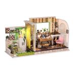 DIYの木製ミニチュアドールハウスグッズキット(家具とアクセサリー付き).子供向けの誕生日グッズギフトの組み立て