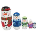 Yahoo! Yahoo!ショッピング(ヤフー ショッピング)5個セット雪だるま木製スタッキングおもちゃ.マトリョーシカロシアネスティング人形ガールズボーイズ.ハンド塗装置物.クリスマスギフト