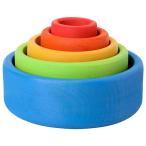 虹の積み上げカップのビルディングブロックDIYのためのDIYは創造的に幼児の虹色を考える