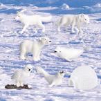子供向けのリアルな極地の動物の置物ギフトホームデスクトップの装飾7個