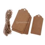 紙製 タブ 価格タグ 荷物タグ クラフト 結婚式  ラベル ギフト 全3色 - 褐色