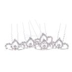 Yahoo! Yahoo!ショッピング(ヤフー ショッピング)5× ミニ ヘアピン 輝き クリスタル 王冠の形 ヘアアクセサリー 結婚式 エンメント.祝宴 ヘッドドレス