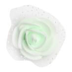 約100個 バラ ローズヘッドフラワー 人工泡 造花 頭の花 結婚式 ホーム DIY 工芸品 装飾 多色選べる - ライトグリーン