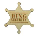 ブローチ 「Ring Security」 リングセキュリティ バッジピン 木製 リングベアラー 結婚式 アクセサリー