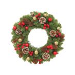 ショッピングリース クリスマスリース 玄関リース ホームデコレーション 60 cm 人工ホリデーリース クリスマスリース ポーチのお祝い 壁 新年