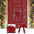 ショッピングクリスマスリース クリスマスリース 装飾 クリスマスデコレーション ポーチ 結婚式 暖炉用 赤