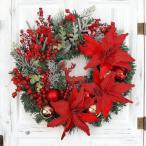 ショッピングクリスマスリース クリスマスリース 玄関用 冬用リース 40cm 本物そっくり 吊り下げオーナメント クリスマス装飾 自宅 屋内 屋外 ホリデー用