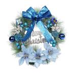 ショッピングクリスマスリース 大きな蝶結びのクリスマスリース、新年用、ホテルの暖炉用、ブルー