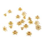 20個 蓮の花 ビーズキャップ ジュエリー用 ボタンホール DIY手芸 ビーズアクセサリー 4色選べ - 16mm, ゴールド