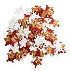 約100個 木製ボタン 縫製ボタン 子供服のボタン クリスマス 装飾 全8様式選ぶ - 様式2