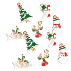 エナメル製 ペンダントチャーム クリスマスシリーズ 冬雰囲気 DIYジュエリー 手作り飾り アクセサリー 10個セット