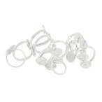 Yahoo! Yahoo!ショッピング(ヤフー ショッピング)調節可能な リングベース リング ベゼル ブランク 指輪製作 DIY シルバーホワイト 10個入り