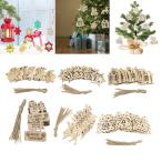 木製スライス 吊り下げタグ クリスマスツリー装飾 ペンダント 未塗装 diy ペイント 値札 カード作成