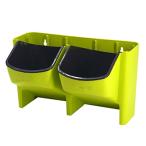 植物栽培鉢 2ポケット 縦型プランター 屋外 プランター 壁掛け式 全4色 シンプル 通気性 - 緑