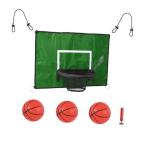 ショッピングトランポリン トランポリン バスケットボール フープ セット ミニバスケットボール付き 裏庭のゲーム用アクセサリー 簡単に設置可能 防水 ポータブル