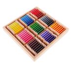 ブナ材の木のカラーボックスPreshool子供初期教育玩具家族セット