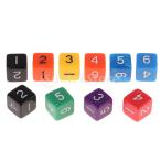 10ピースアクリルダイスセット6面ダイス1-6用テーブルゲームキッズ数学練習