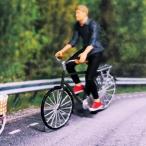 1/64人の置物自転車に乗る小さな人モデルダークブルー