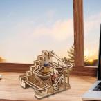 ショッピングパズル DIY マーブルランモデル 3D 木製パズル 組み立て式モデル構築キット 機械式ギアドライブ ユニークなギフト装飾用