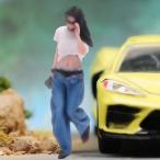 1/64 шкала geo лама фигурка Street People модель покрашен миниатюра расположение девушка полимер фигурка DIY Project строительство модель для 