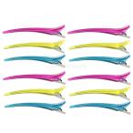 ヘアクリップ  ヘアクリップ ヘアピン サロン 約12個入り カラフル 長いクリップ