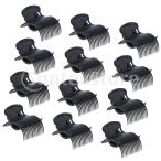 ショッピングヘアスタイリングツール 12PCSプラスチックホットローラースーパークリップヘアカーラー爪クランプ女性ブラック