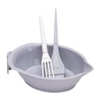 ヘアカラーリングツール 染料ブラシ ヘアダイブラシとボウルセット DIYヘア染色グレー