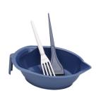 ヘアカラーリングツール 染料ブラシ ヘアダイブラシとボウルセット DIYヘア染色用 ブルー