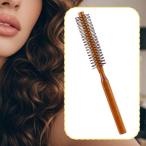 カーリングローラーヘアブラシ、ミニラウンドウッドブラシ、ショートヘア用カーリーウェーブ用小型ラウンドブラシ（男性・女性）