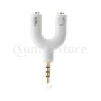 Y型 3.5mm ヘッドホン スプリッタ 変換アダプタ 6色選べる - 白