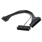  черный детали аксессуары 24 булавка мужской - женский двойной PSU ATX источник питания адаптер мой человек g кабель коннектор код 
