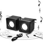  пара Cube Shape динамик 3.5mm порт Mini ноутбук стиль портативный LAP верх / настольный чистый звук USB динамик 