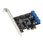 PCI-e - 2ポート19ピン U 3.0内蔵ヘッダーカード コントローラハブアダプタ