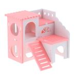  хомяк house клетка из дерева. маленький животное vi la шляпа играть игрушка розовый 