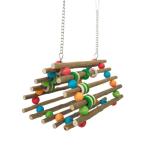 オウムクライミングはしごおもちゃ、鳥とまり木スタンド、カラフル、木製、オウムクライミングスタンディングおもちゃ、オウム用オウムクライミングハンモック