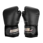 1ペア PU  ボクシング   手袋  ミット  MMA  ムエタイ  パンチング  トレーニング   スパーリング 3色選べる  - 黒色