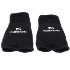 ハーフフィンガーグローブ ボクシング グローブ テコンドー トレーニング用 MMA ムエタイ 保護 全2色 - ブラック