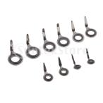 10本混合サイズ釣りルアーロッドガイドリングアイロッド修理キットロッドビル