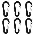 6 шт aluminium kalabinaD вид пряжка брелок для ключа зажим springs зажим цепочка для ключей крюк все 8 цвет - черный 